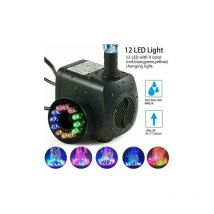 Pompe de fontaine 15w 800lh, pompe de bassin, pompe de fontaine, pompe de jardin, pompe de fontaine avec 12 leds