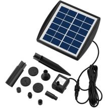 Kcvv - Pompe de Fontaine Solaire, 2W 200L/H, Pompe à Eau Solaire de Jardin avec Panneau Solaire Réglable, Convient pour Aquarium, Petit Étang,
