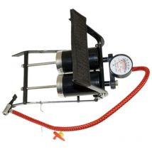 Pompe de gonflage a pied double cylindre avec manometre