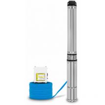 Eberth - Pompe de puits profond 4' pompe à eau immergée pour puits, électrique 750W, pompe submersible pour puits, diamètre 4 pouces (10cm), câble