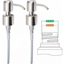 Pompe de Rechange pour Distributeur de Savon Liquide - Acier Inoxydable, Inox à finition brossée, 2 pièces - 24 mm