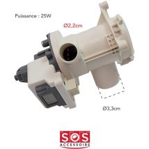 Pompe de vidange (2880402000, 2941800200) Lave-linge ALTUS, ARDEM, BEKO, BLOMBERG, BLUESKY, BRANDT, CONTINENTAL EDISON, ESSENTIEL B, FAGOR, FAR,