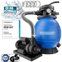 Monzana - Pompe filtre à sable 10.200 l/h 400W 1000g boules de filtration raccord 2en1 32-38mm métal système filtre à sable vanne 7 voies
