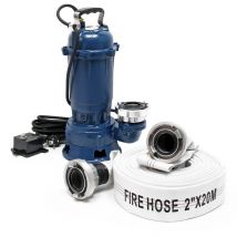 Pompe pour eaux usées 550W Pompe-cave Pompe submersible Débit 10.000 l/h Tuyau de 20m Évacuation
