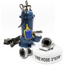 Pompe pour eaux usées 550W Pompe-cave Pompe submersible Débit 10.000 l/h Tuyau de 20m Évacuation - Wiltec
