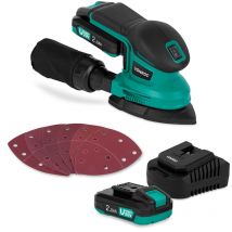 Ponceuse delta multifonction sans fil 20V – 6 feuilles abrasives, 2 batteries 2.0Ah et chargeur inclus - Vonroc