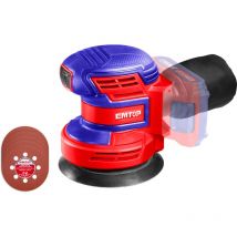 Ponceuse excentrique sans fil Emtop 20v batterie et chargeur vendus séparément avec 5 abrasifs