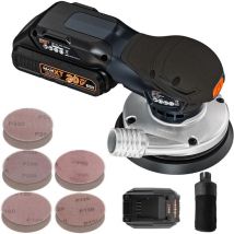 5.0mm Ponceuse excentrique sans balais - sans fil, batterie lithium-ion 20V (2.0Ah), vitesse variable 4000-10000 tr/min, 10 disques de ponçage