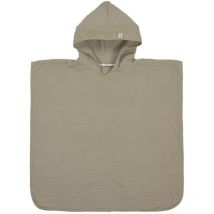 Poncho Bébé - Gaze de Coton - 100 % Coton - Kaki - 12-36 mois.