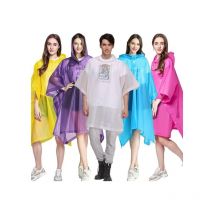 Poncho de pluie adulte réutilisable] ensemble de 5 Eva imperméable imperméable imperméable avec capuche, hommes et femmes vêtements de pluie