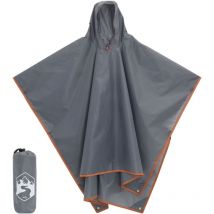 Torana - Poncho de pluie avec capuche design 2 en 1 gris et orange