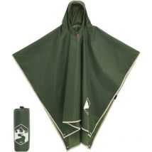 Torana - Poncho de pluie avec capuche design 2 en 1 vert 223x145 cm