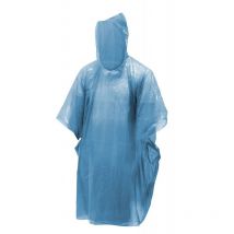 Poncho di emergenza in plastica blu, taglia standard per adulti