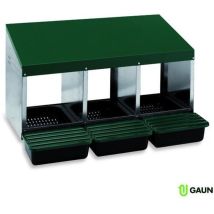 Chemin Des Poulaillers – Pondoir Poule 1 Nichoir En Métal Galvanisé Avec Cuvette Amovible En Plastique – Système Incliné Pour Œufs Protégés – Fixation