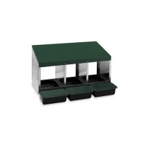 Ponedero para gallinas con cajón escamoteador - 3 huecos