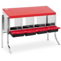 Wiesenfield - Ponedero para gallinas - 4 compartimentos - acero galvanizado - patas de apoyo