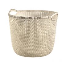 Curver - Cesta Knit Redonda l 30L, Blanco Oasis, 37.5x36x31.4 cm, 226388