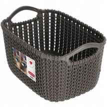 Curver 226169 Cesta de almacenaje rectangular de punto plástico marrón 24,7 x 16,7 x 13,7 cm 3 L