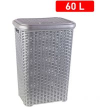 Plasticforte - pongotodo rattan 60 l plata , Pongotodo mimbre 60 litros plataFabricado en plástico de alta resistenciaPerfecto para su colada-Gran