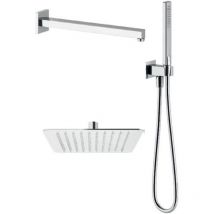 Ponsi - Kit doccia quadro con soffione 200x200mm, braccio doccia 250mm, supporto doccia, presa d'acqua e do codice prod: bn kit c KI14