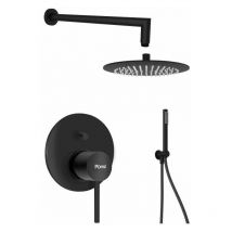 Ponsi - Rubinetteria kit de douche complet de couleur noir mat KITDANTE4NO