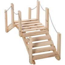 Outsunny - Pont de jardin - pont de bassin - passerelle en bois - dim. 100L x 32l x 48H cm - bois de sapin