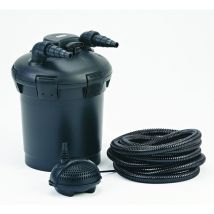Pontec – PondoPress 10000 – Pompa filtrante per laghetti fino a 10.000 litri – Portata 2500 l/h, Potenza UVC 9W
