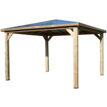 Habrita Pool House Blueterm en bois thermochauffé avec toit en panneaux acp - 3,49 x 3,53 m