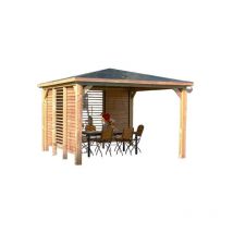Pool House en bois Blueterm - 2 parois avec ventelles mobiles orientables, Pose Avec