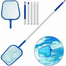 Pool-Skimmer, Laubreinigungsset, Schwimmbadkescher mit 160 cm Teleskopstange, feinmaschiges Pool-Skimmkescher für Whirlpool, Schwimmbad, Spa,