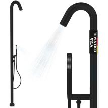 Pooldusche Außendusche Sauna V2A Edelstahl mit Handbrause Gartendusche Warm- Kaltwasser