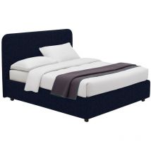 DMORA Einzelbett 120x200 cm – Violett – Abnehmbarer Bezug – Metallrahmen – Gepolstert – Stauraum – 180 kg Tragfähigkeit