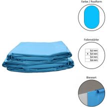 EDG - Poolfolie Ersatzfolie Ovalformbecken 730x360x132cm - Dicke 0,3mm - overlap - blau