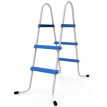 Poolleiter 84 cm – Metallrohre – max. Benutzergewicht 125 kg – für Pools bis 84 cm Wandhöhe