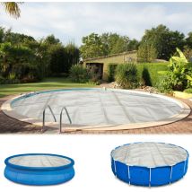 Pool Solarfolie ø 488 cm Power rund transparent 300 my 16 mm Luftblasen - Poolpanda