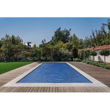 Pool Solarfolie 700 x 400 cm Premium rechteckig 400 my schwarz/blau 12 mm Luftblasen - Poolpanda