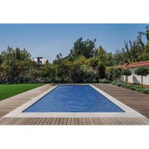 Pool Solarfolie 800 x 500 cm Premium rechteckig 400 my schwarz/blau 12 mm Luftblasen - Poolpanda