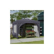 Birchtree - Pop Up Gazebo 3X3M with 4 Sides Garden Awning Canopy Party Tent Marquee Outdoor Grey