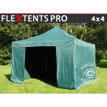 Dancover - Pop up gazebo FleXtents Pop up canopy Folding tent pro 4x4 m Green, incl. 4 sidewalls - Green