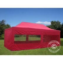 Dancover - Pop up gazebo FleXtents Pop up canopy Folding tent pro 4x8 m Red, incl. 6 sidewalls - Red