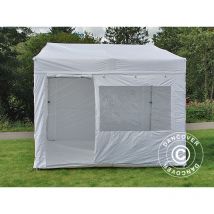 Pop up gazebo FleXtents Pop up canopy Folding tent pro Trapezo 2x3 m White, incl. 4 sidewalls - White