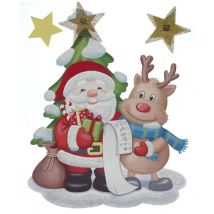 Pop Up Santa Claus Und Company Aufkleber - Weihnachtsmann-sterne
