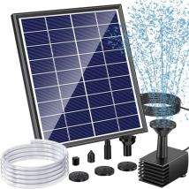 Poposoap 6,5w Solar-gartenbrunnenpumpe Mit Integriertem 3000mah Akku - 220l/h Fördermenge - Robuste Glasscheibe - Für Teiche, Gärten Und Vogeltränken