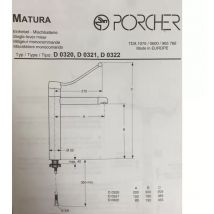 Porcher - D0321AA - MATUra single-hole basin mixer - chrome
