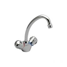 Porcher - Miscelatore monoforo per lavabo ulysse con canna girevole e cavo di trazione 1/2' dischi ceramici testa cromo