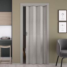 Saba - Porta a Soffietto da Interno 88,5x214 cm in pvc Florance Tessuto Grigio