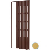 Pinto - Porta a soffietto da interno in kit con vetri in pvc mod. Sonia Frassino 82x210 cm