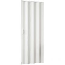 Pinto - Porta a soffietto in pvc con apertura laterale e chiusura magnetica - Bianco
