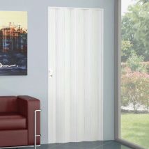 Bricoshop24 - Porta a Soffietto Salvaspazio Bianco Venato con Serratura a Chiave