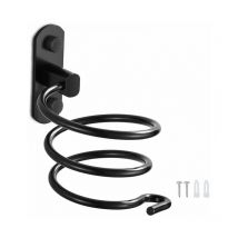 Porta asciugacapelli da parete 1pc Porta asciugacapelli per cucina Bagno Accessori per il bagno (nero)